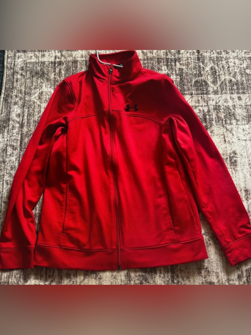 Under Armour Red Full-Zip Youth/Kids Jacket Size: Medium